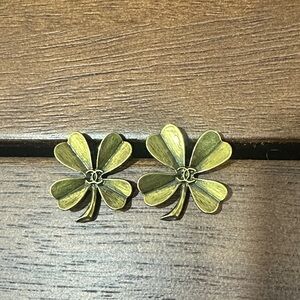 CHANEL upcycled Gold Clover Earrings